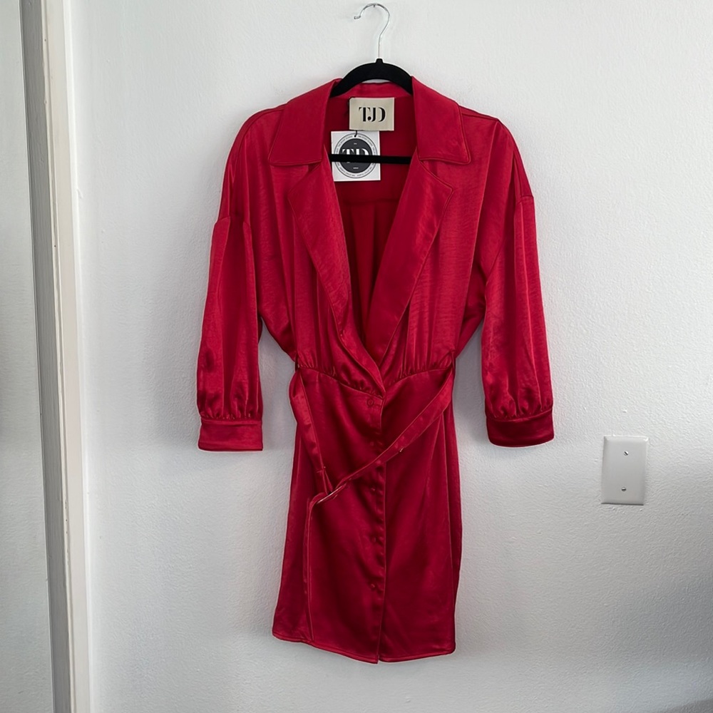 TJD The Jetset Diaries Red Satin Dress